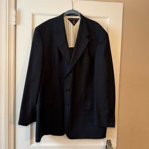 Tommy Hilfiger Navy Blue Blazer Men Size 46L Three Button, Fully Lined, Vented